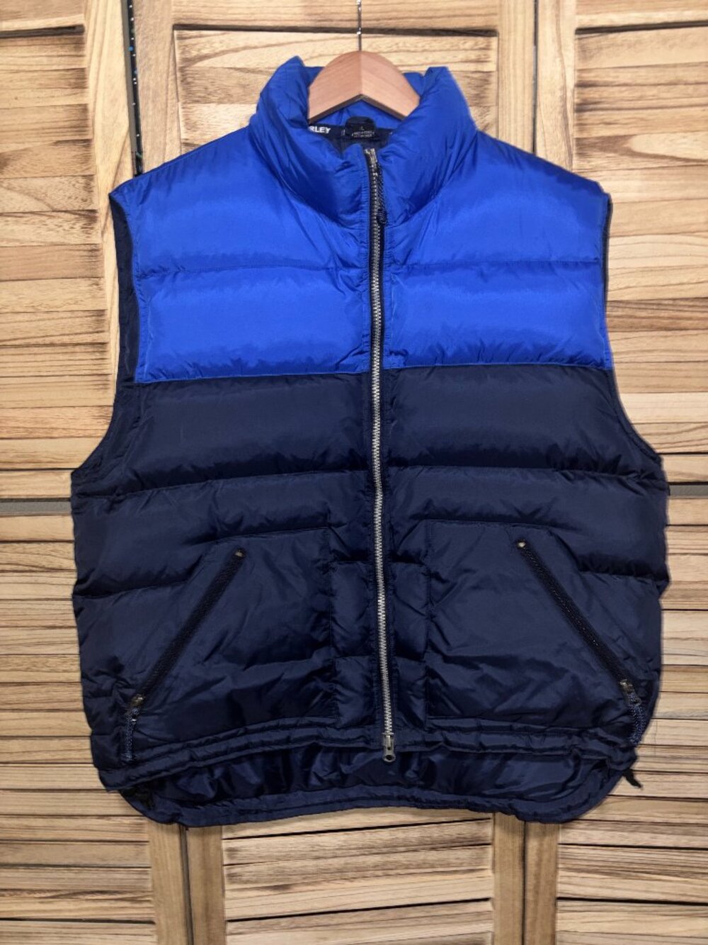 Hurley Vintage Y2K Colorblock Puffer Vest Blue Navy Mens Large Nine Nine Five
